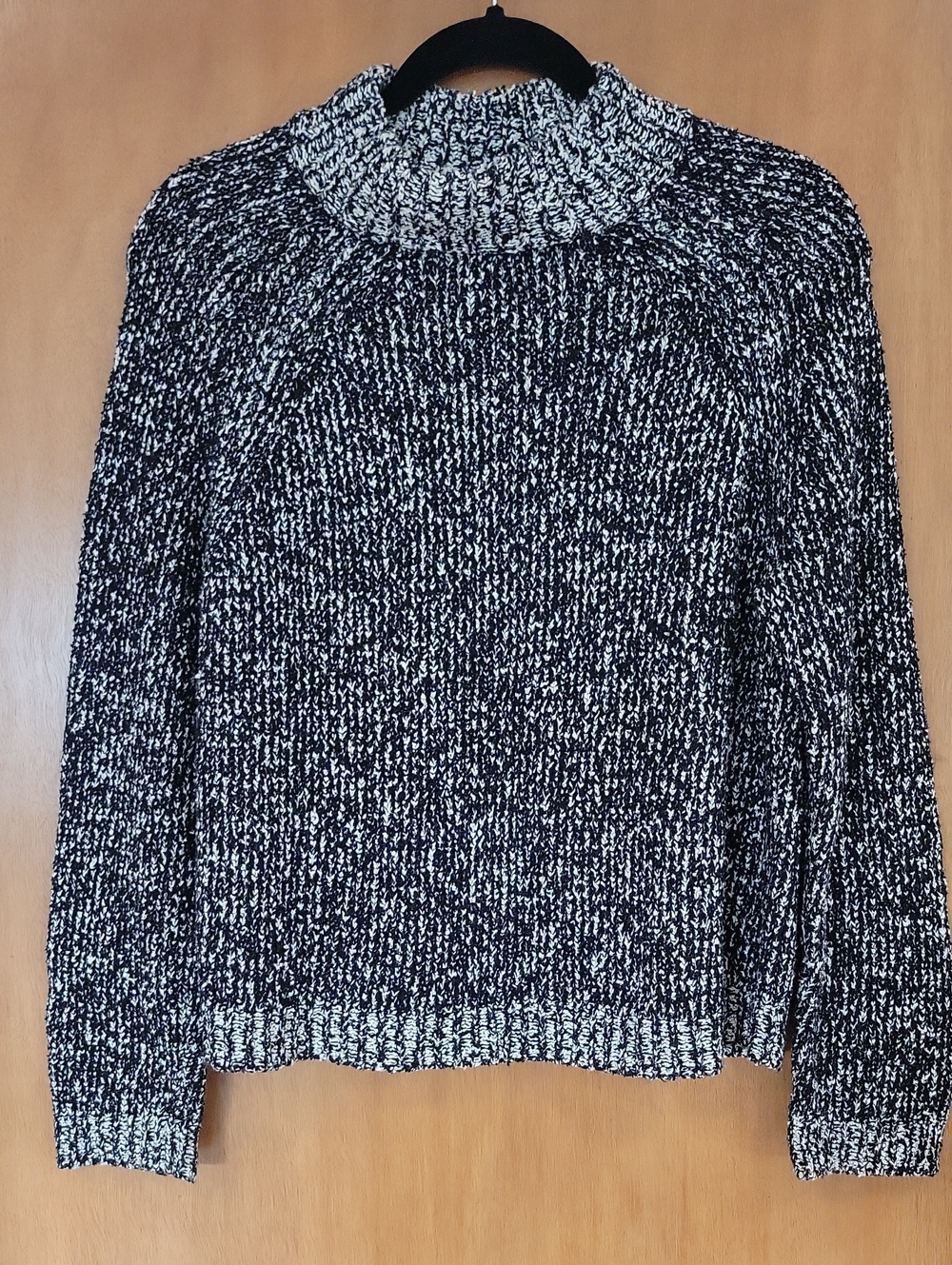 Eileen Fisher Black & White Marled Turtleneck Sweater Size S/P